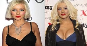 Christina Aguilera Before and After Breast Implants